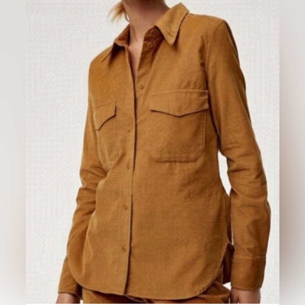 Babaton Tan Pinwale Corduroy Shirt
